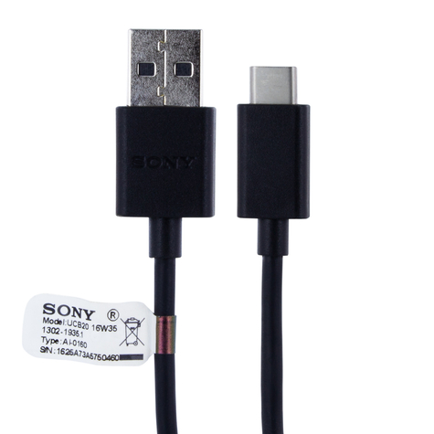 Sony ucb30 кабел за зареждане usb към usb тип c 1m черен
