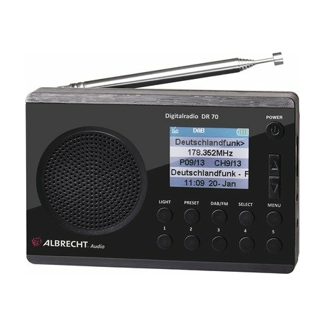 albrecht dr 70 цифрово радио, цветен дисплей, 230 V и работа на батерии