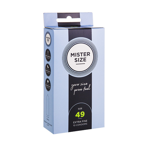 презервативи mister size - pure feel - 49 мм - 10 опаковки