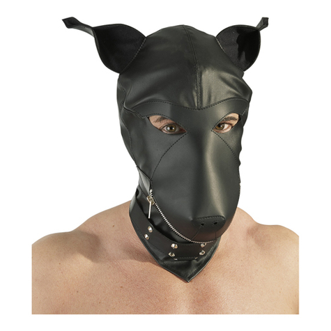 кожени облекла: Маска за куче от изкуствена кожа