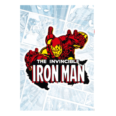 Татуировка на стена - Iron Man Comic Classic - Размер 50 x 70 cm
