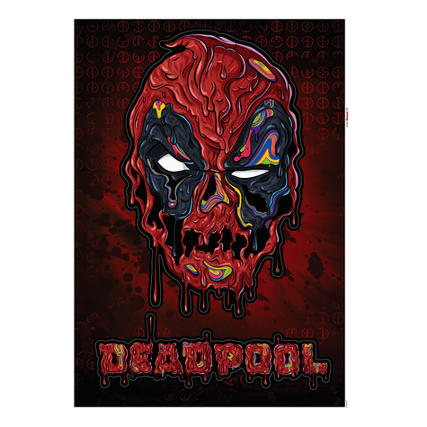 Татуировка на стена - Deadpool Meltpool - Размер 50 x 70 cm