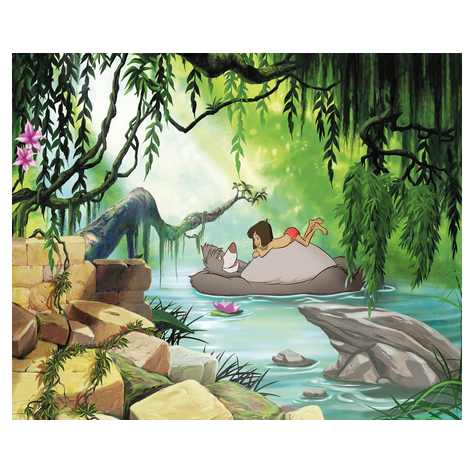Paper Wallpaper - Jungle book swimming with Baloo - Размер 368 x 254 cm