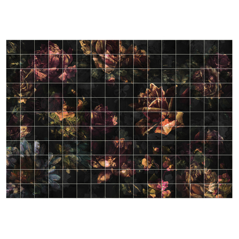 Нетъкани тапети - Плочки цветя - размер 400 x 280 cm