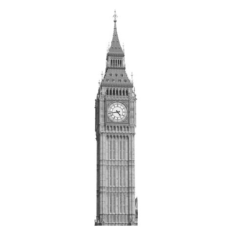 Non-Woven Wallpaper - Big Ben - Size 50 X 250 Cm